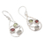 Multi-gemstone dangle earrings, 'Rainbow Skyline' - Hand Made Peridot and Garnet Dangle Earrings (image 2c) thumbail