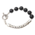 Onyx beaded bracelet, 'Dark Journey' - Onyx and Sterling Silver Beaded Bracelet from Bali