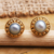 Gold-plated cultured pearl stud earrings, 'Wake Me Up' - Gold-Plated Cultured Freshwater Pearl Stud Earrings (image 2) thumbail