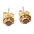 Gold-plated garnet stud earrings, 'Balinese Offering' - Gold-Plated Garnet Stud Earrings from Bali (image 2c) thumbail