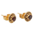 Gold-plated garnet stud earrings, 'Balinese Offering' - Gold-Plated Garnet Stud Earrings from Bali (image 2d) thumbail