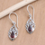 Garnet dangle earrings, 'Berry Jam' - Handmade Sterling Silver and Garnet Dangle Earrings thumbail