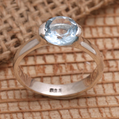 Blue topaz single stone ring, Your Sparkle