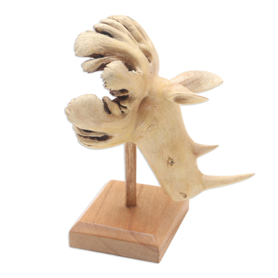 estatuilla de madera - Estatuilla de madera con temática de rinoceronte de Jempinis