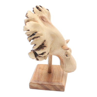 Wood statuette, 'Little Hippo' - Jempinis Wood Hippo-Themed Statuette