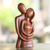 Wood statuette, 'Honeymoon Couple' - Handmade Romantic Suar Wood Sculpture (image 2) thumbail