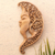 Wood relief panel, 'Moon Over Garden' - Hand Made Suar Wood Moon-Motif Relief Panel (image 2) thumbail