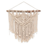 Cotton macrame wall hanging, 'Bohemian Whimsy' - Bohemian Cotton Macrame Wall Hanging