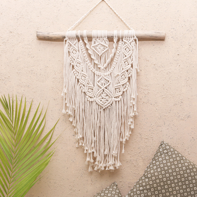 Wandbehang aus Baumwollmakramee - Makramee-Wandbehang aus balinesischer Baumwolle