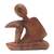 Wood statuette, 'Unwind' - Suar Wood Statuette
