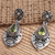 Peridot dangle earrings, 'Lotus Lake in Green' - Sterling Silver and Peridot Dangle Earrings (image 2b) thumbail
