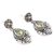 Peridot dangle earrings, 'Lotus Lake in Green' - Sterling Silver and Peridot Dangle Earrings (image 2c) thumbail