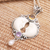 Multi-gemstone pendant necklace, 'Perfect Moment' - Amethyst and Citrine Crescent Moon Pendant Necklace