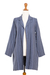 Handwoven cotton blazer, 'Cloudy Lady' - Easy Fit Handwoven Blue Cotton Blazer Jacket (image 2a) thumbail