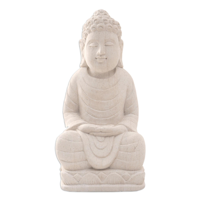 Handmade Sandstone Buddha Statuette