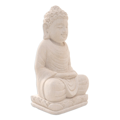 Statuette aus Sandstein - Handgefertigte Buddha-Statuette aus Sandstein