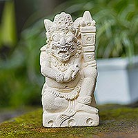 Sandstone statuette, 'Bima Sakti' - Artisan Crafted Balinese Sandstone Statuette