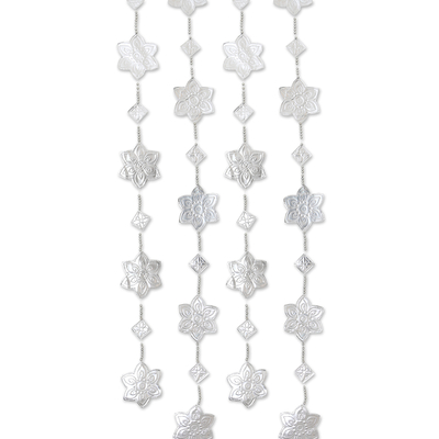 Guirnalda navideña de aluminio - Guirnalda festiva de aluminio con motivos florales