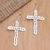Cultured pearl dangle earrings, 'Faithful Light' - Cultured Pearl Cross-Motif Dangle Earrings