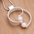 Cultured pearl pendant necklace, 'Modern Embrace' - Peach Cultured Pearl Necklace (image 2b) thumbail