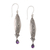Amethyst dangle earrings, 'In Defense of Hope' - Amethyst and Sterling Silver Dangle Earrings from Bali