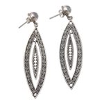 Rainbow moonstone dangle earrings, 'Smoldering Intuition' - Rainbow Moonstone and Sterling Silver Dangle Earrings