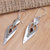 Garnet dangle earrings, 'Glowing Fantasy' - Garnet and Sterling Silver Dangle Earrings from Bali (image 2b) thumbail