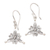 Ohrringe aus Sterlingsilber, 'Orchid Sparkle', baumelnd - Sterling Silber Orchidee-Motiv Ohrringe baumeln