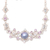 Multi-gemstone pendant necklace, 'My Starry Love' - Blue Topaz and Cultured Pearl Pendant Necklace