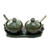 Ceramic condiment set, 'Sacred Frog' (5 pcs) - Handmade Ceramic Frog-Motif Condiment Set (5 Pcs) (image 2a) thumbail