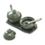 Ceramic condiment set, 'Sacred Frog' (5 pcs) - Handmade Ceramic Frog-Motif Condiment Set (5 Pcs) (image 2c) thumbail