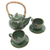 Ceramic tea set for two, 'Barong Tea' (5 pcs) - Ceramic Barong-Themed Tea Set for Two (5 Pcs) (image 2a) thumbail