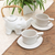Ceramic tea set for two, 'Elephant Tea' (5 pcs) - Ceramic Elephant-Themed Tea Set for Two (5 Pcs) thumbail