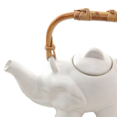Keramik-Teeservice für zwei, (5 Stück) - Keramik-Teeservice mit Elefanten-Motiv für zwei Personen (5-teilig)