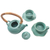 Ceramic tea set for two, 'Honeymoon Tea' (5 pcs) - Ceramic Tea Set for Two (5 Pcs) (image 2c) thumbail