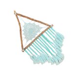 Hand-crocheted cotton wall hanging, 'Triangle of Devotion' - Hand-Crocheted Cotton and Wood Wall Hanging