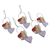Wood holiday ornaments, 'Love Delivery in Lilac' (set of 5) - Albesia Wood Angel-Themed Holiday Ornaments (Set of 5) (image 2b) thumbail