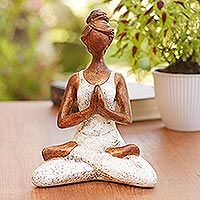 Featured review for Cement statuette, Asana Pose in White