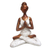 Cement statuette, 'Asana Pose in White' - Hand-Cast Cement Yoga Statuette