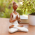 Cement statuette, 'Asana Pose in White' - Hand-Cast Cement Yoga Statuette