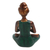 Cement statuette, 'Asana Pose in Green' - Artisan Crafted Cement Yoga Statuette