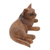 Wood statuette, 'Wide-Eyed Cat' - Balinese Suar Wood Cat Statuette (image 2d) thumbail