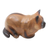 Wood statuette, 'Fat Cat in Brown' - Handcrafted Balinese Suar Wood Statuette (image 2c) thumbail