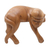 Wood statuette, 'Sleeping Monkey in Brown' - Hand Made Suar Wood Monkey Statuette