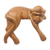 Wood statuette, 'Sleeping Monkey in Brown' - Hand Made Suar Wood Monkey Statuette