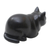 Wood statuette, 'Fat Cat in Black' - Hand Carved Suar Wood Cat Statuette (image 2e) thumbail