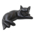 Wood statuette, 'Slinky Feline in Black' - Suar Wood Black Cat Statuette thumbail