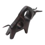 Cement statuette, 'Stamina and Strength' - Handmade Cement Bull Statuette from Java