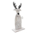 Wood home accent, 'Winter Deer in White' - Hand Carved Deer Sculpture