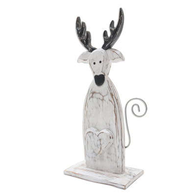 acento de madera para el hogar - Escultura de ciervo tallada a mano